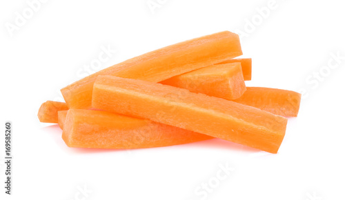 Carrot sticks, Julienne style isolated on white background