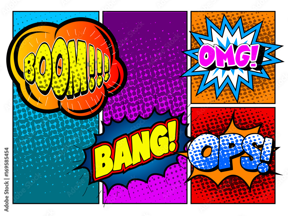 Fototapeta premium Set of comic onomatopoeias