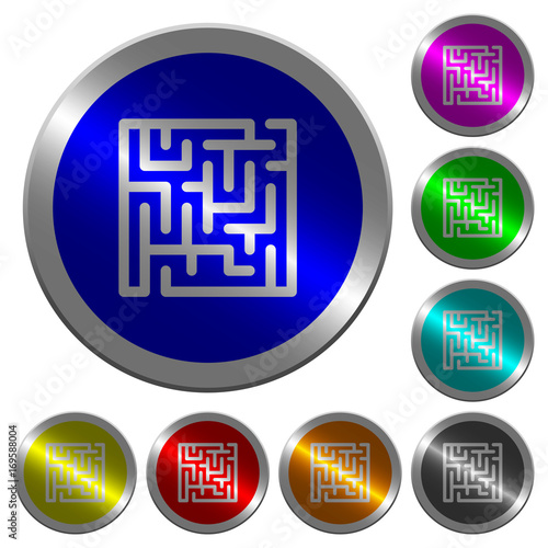 Labyrinth luminous coin-like round color buttons