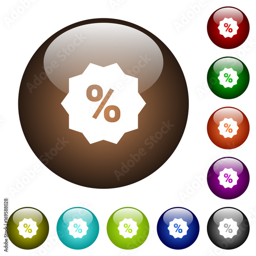Discount sticker color glass buttons