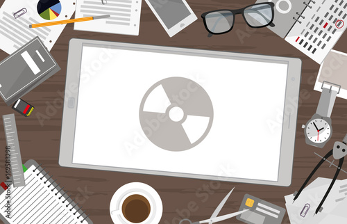 Schreibtisch mit Tablet - CD