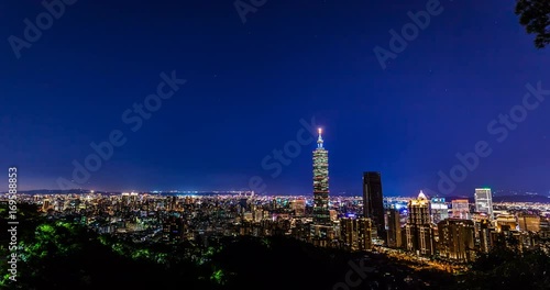 Wallpaper Mural Beautiful nightview timelapse, taipei 101 Taiwan city skyline	 Torontodigital.ca
