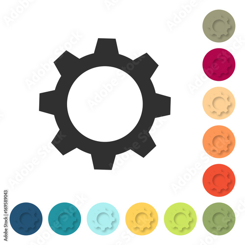 Farbige Buttons - Zahnrad