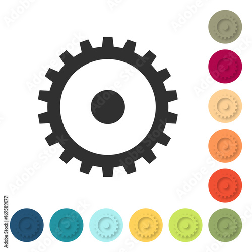 Farbige Buttons - Zahnrad Prozess