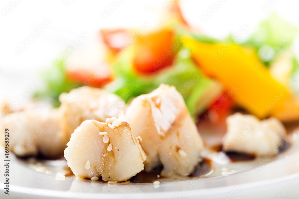 Dishes from fried chicken with vegetable. Dishes from fried chicken with vegetable.