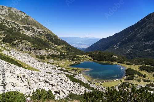 Fototapeta Naklejka Na Ścianę i Meble -  View of Muratovo lake in Pirin Mountain, Bulgaria