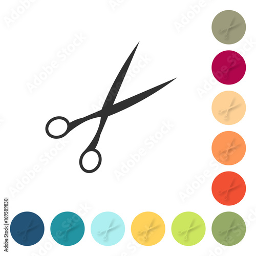 Farbige Buttons - Schere