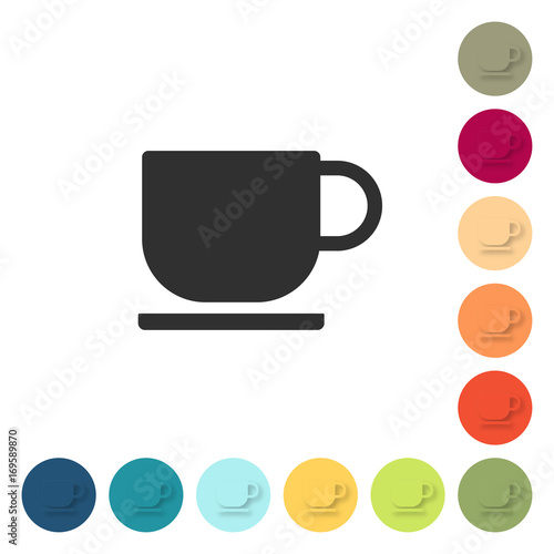 Farbige Buttons - Kaffeetasse