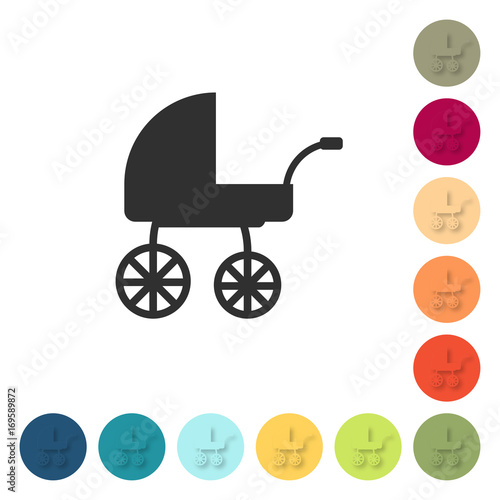 Farbige Buttons - Kinderwagen