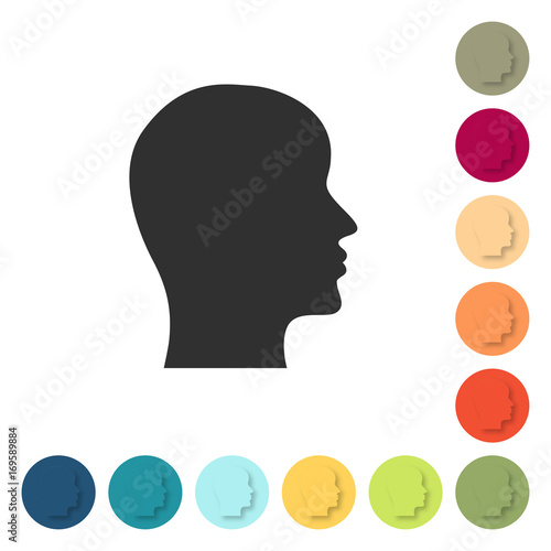 Farbige Buttons - Kopf Profil