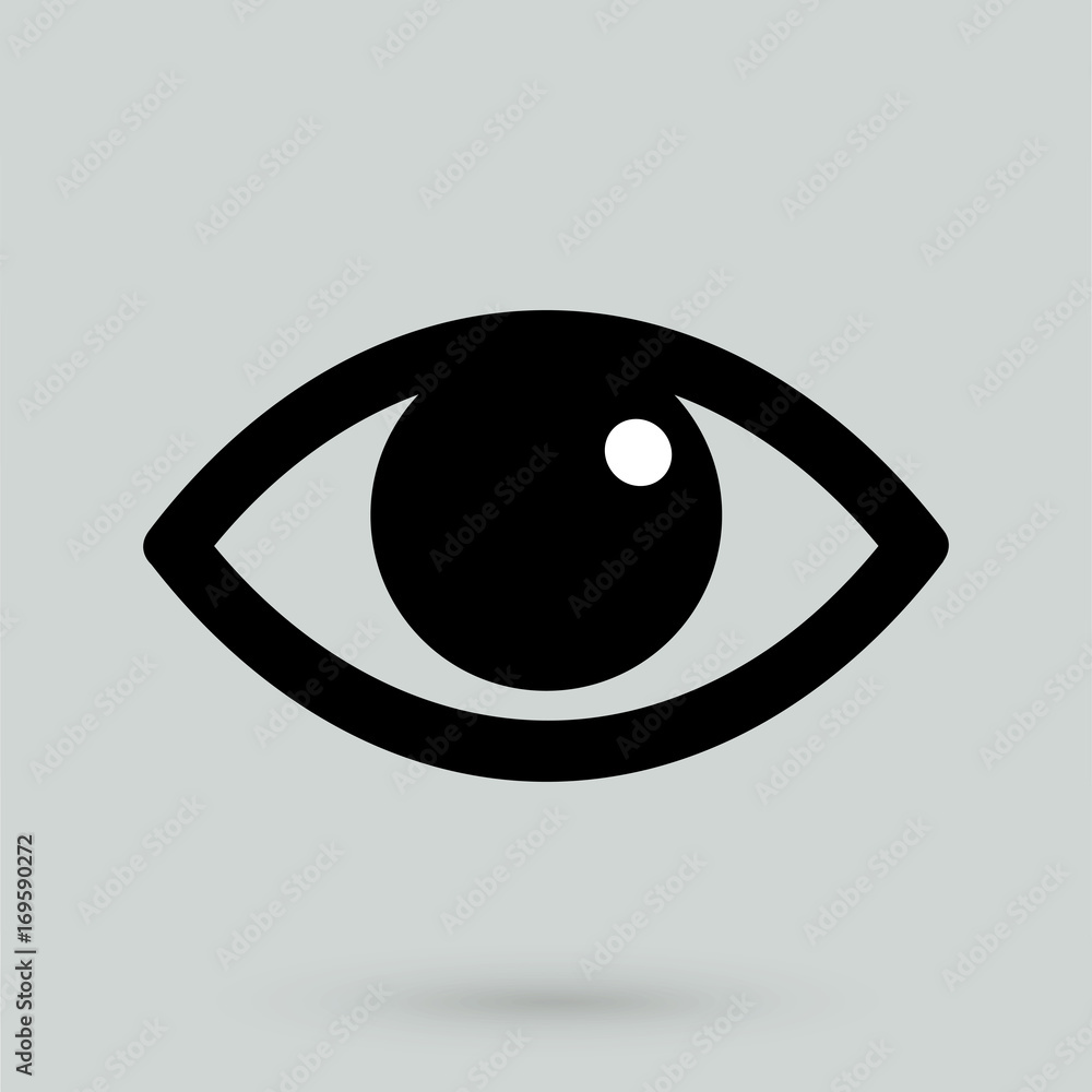 Eye icon. Flat design style. Eye icon. Flat design style.
