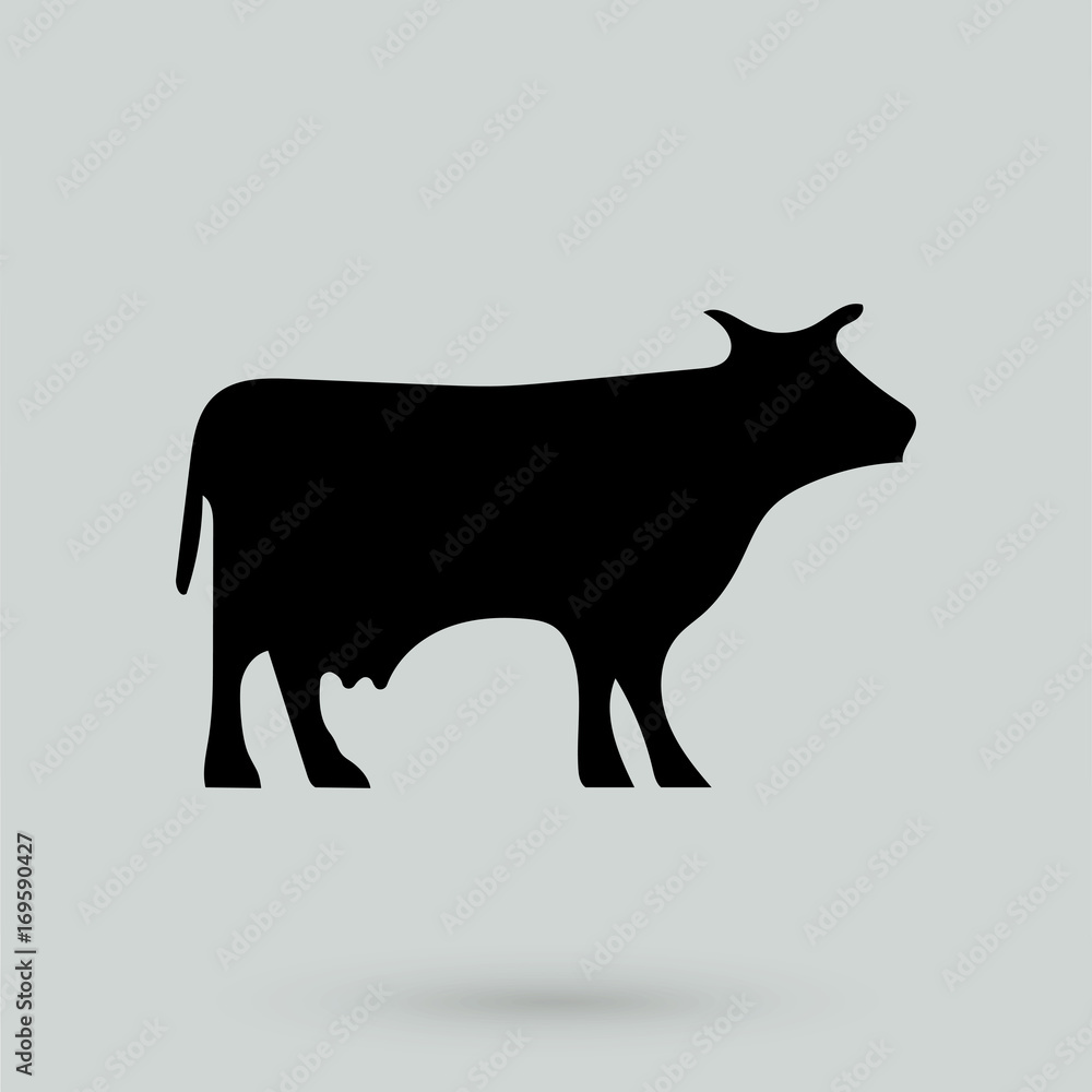 cow icon, vector silhouette cow