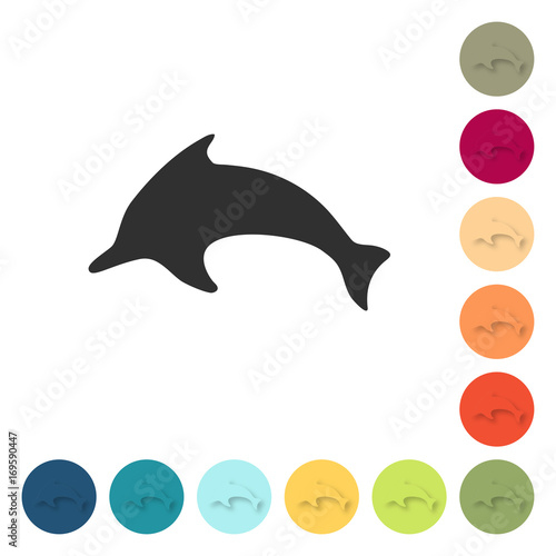 Farbige Buttons - Delfin