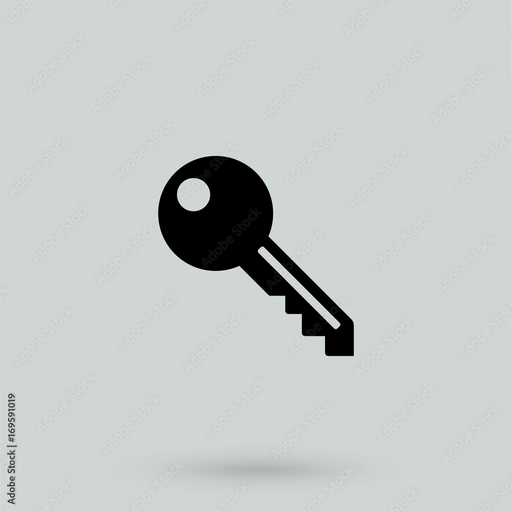 Key Icon in trendy flat style isolated on grey background. Key Icon in trendy flat style isolated on grey background.