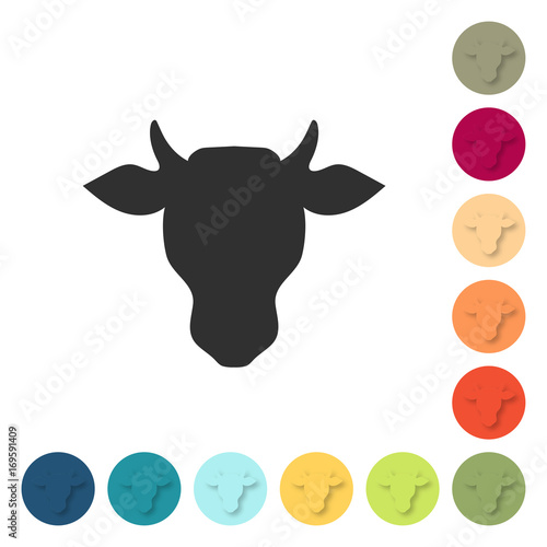 Farbige Buttons - Rind Kopf
