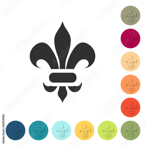 Farbige Buttons - Lilie Ornament