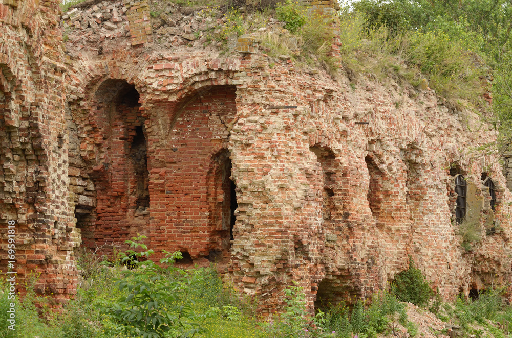 The ruins of old buildings.