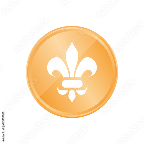 Bronze Münze - Lilien-Ornament