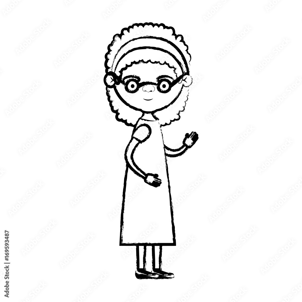 blurred silhouette of full body elderly woman in dress with bow lace and curly hairstyle with glasses blurred silhouette of full body elderly woman in dress with bow lace and curly hairstyle with glasses
