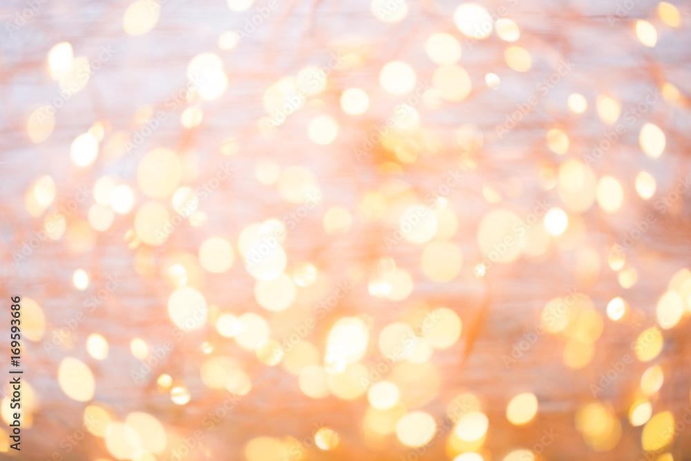 Fototapeta premium Abstract gold bokeh. Christmas and new year theme background.