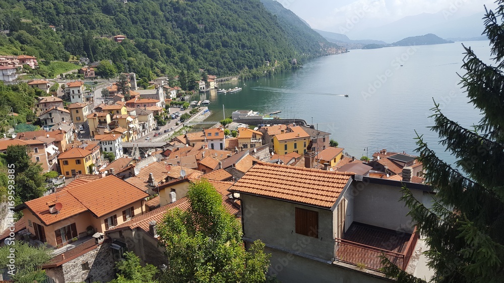 Looking out at Lake Como from atop the small, hillside village of Argengo, Italy.