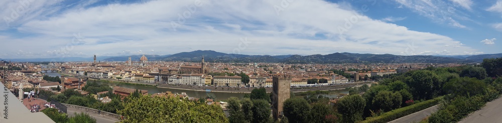 Panorama above Florence, Italy during the day.