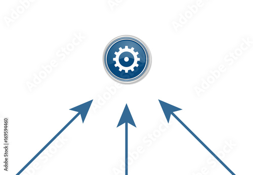 Pfeile zeigen auf Button - Konfigurieren-Symbol