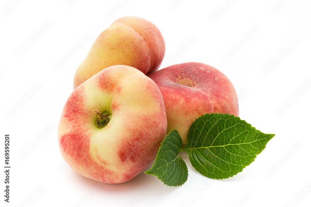 Peach. Fruit with isolated on white background.