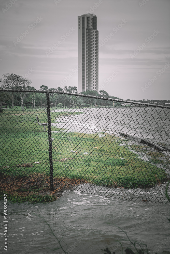 Fototapeta premium Flooded Clear Lake Texas during Hurricane Harvey 