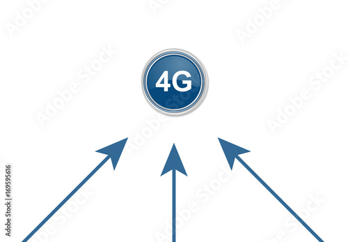 Pfeile zeigen auf Button - 4G-Symbol