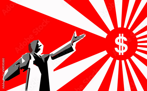 capitalist in propaganda style
