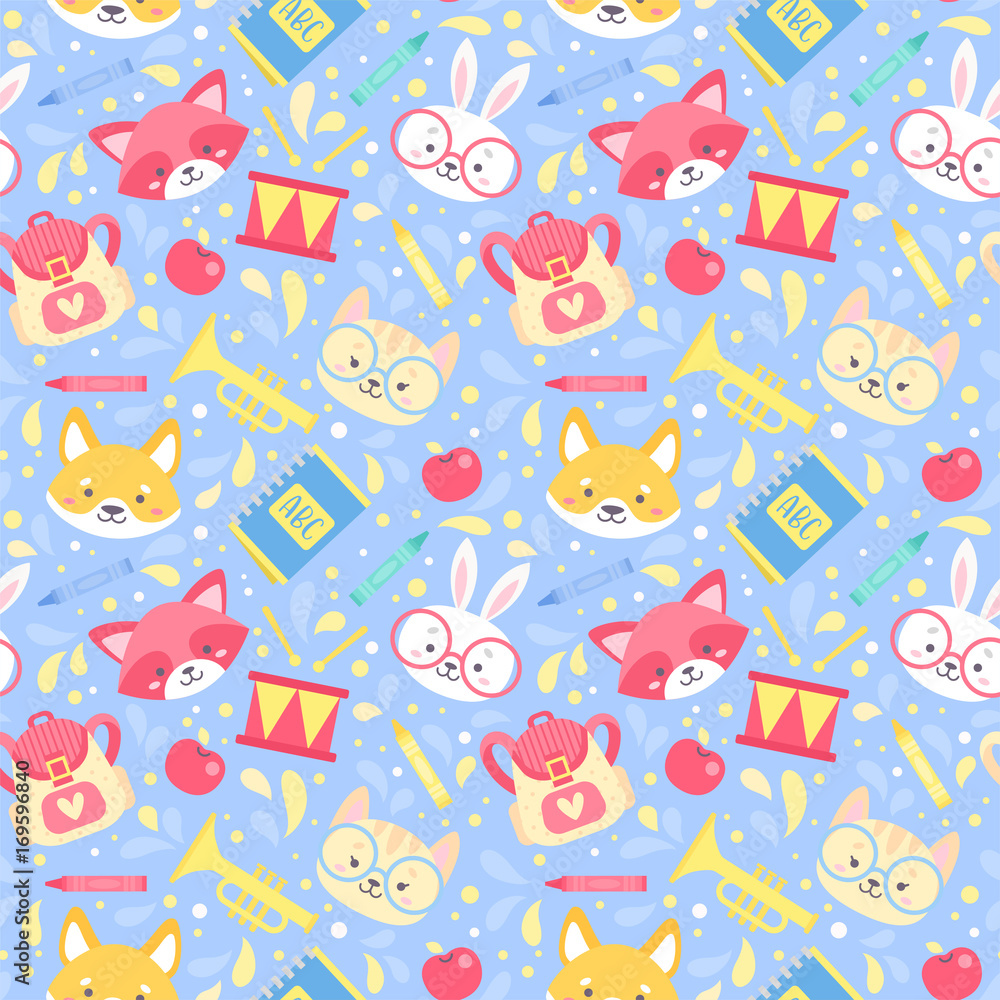 School seamless pattern for children School seamless pattern for children