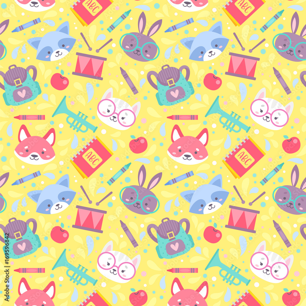 School seamless pattern for children School seamless pattern for children