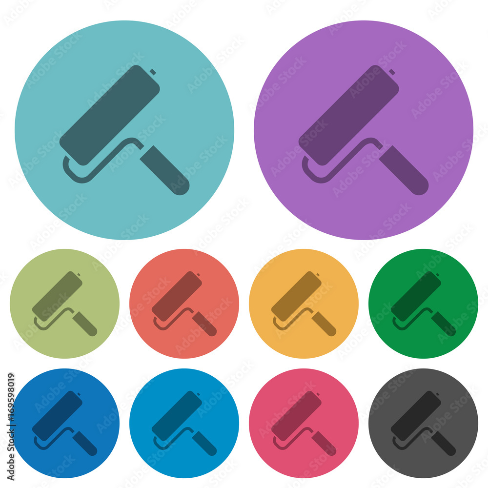Paint roller color darker flat icons Paint roller color darker flat icons