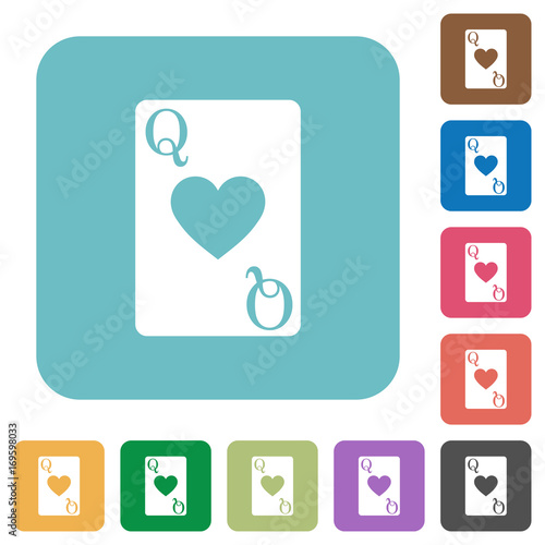 Queen of hearts rounded square flat icons