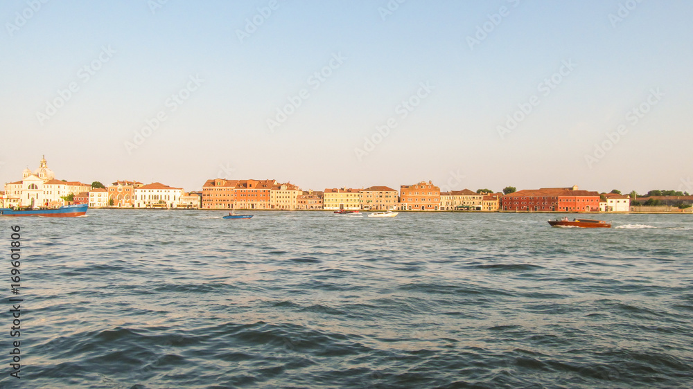 Skyline of Giudecca Island in Venice, Italy