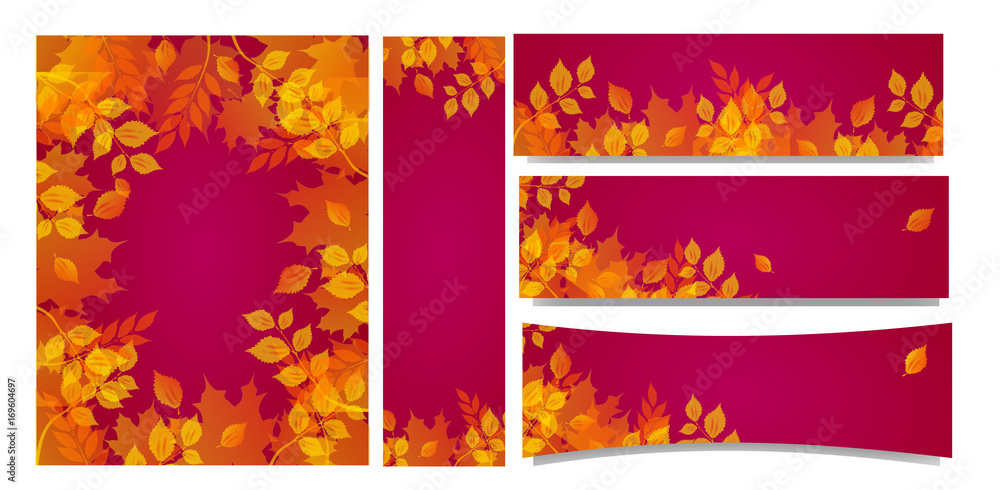 Set of autumn sale banners
