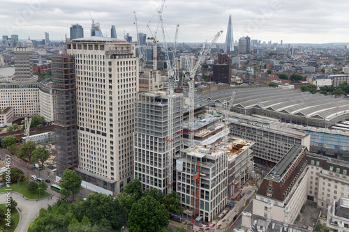 Construction site new skyscraper in London city