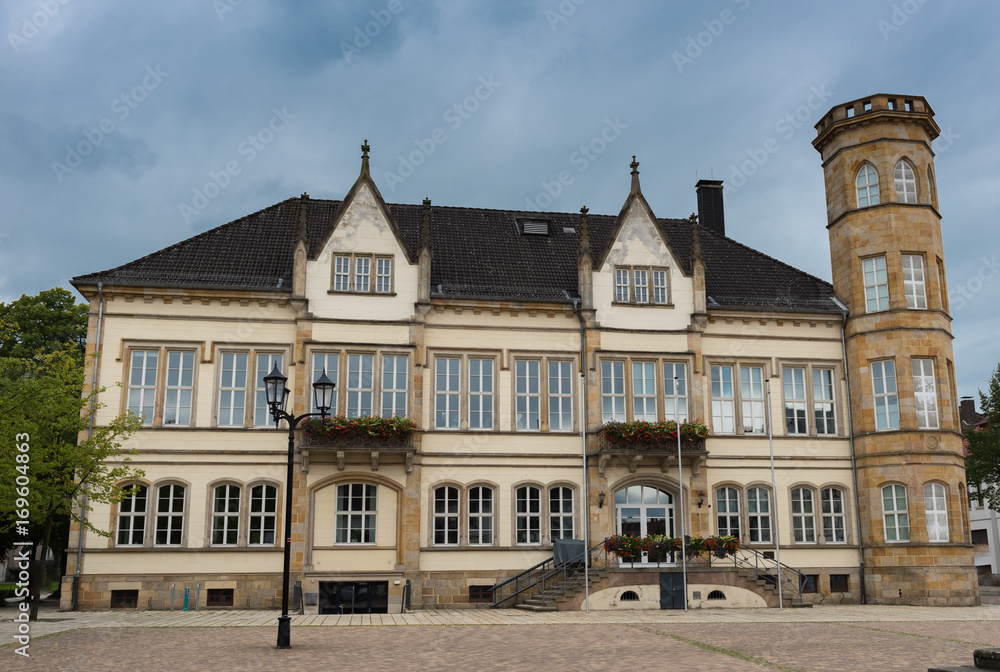 Fassade historisches Rathaus in Horn, Lipperland, Ostwestfalen