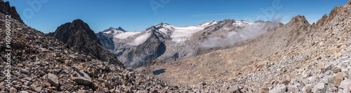 panoramic view of two glaciers