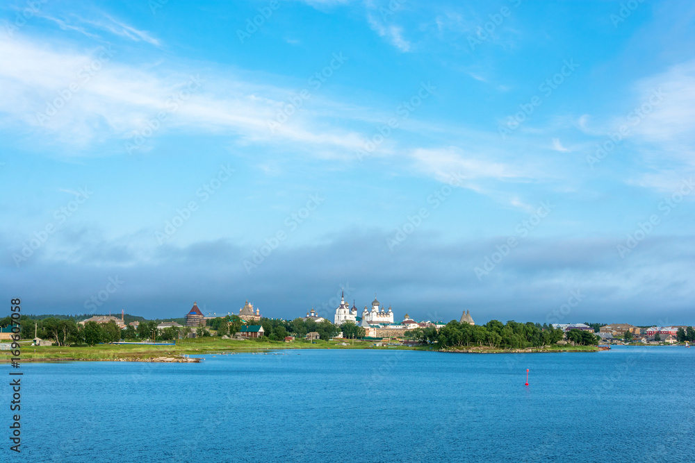 View on Solovetsky monastery from the White sea.