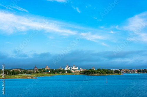 View on Solovetsky monastery from the White sea.