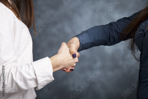 Handshake for for successful cooperation.Two businesswoman shaking hands as they close a deal or partnership. Symbol of friendship, partnership, joint venture and trust.