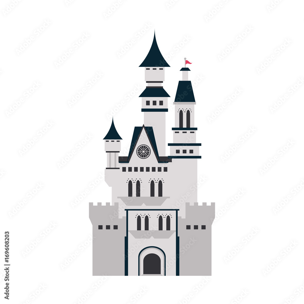 big white castle icon image vector illustration design 