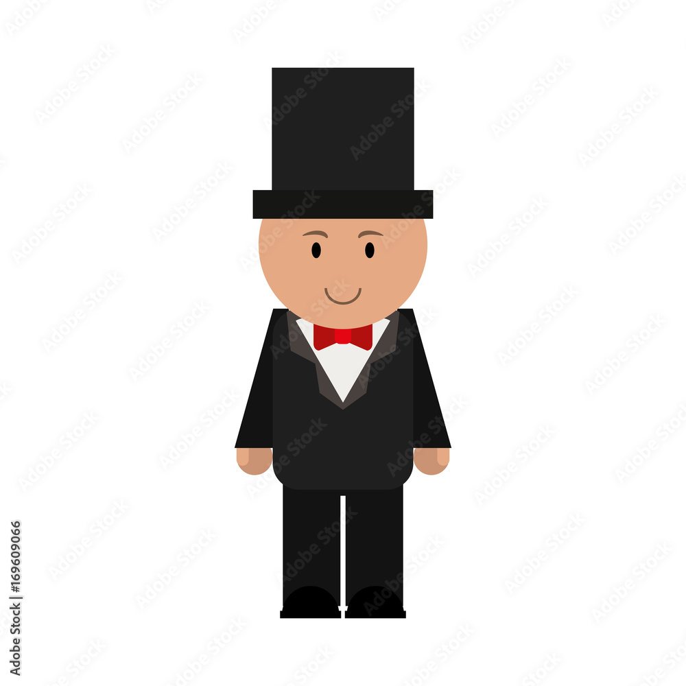 man cartoon wearing suit with top hat icon image vector illustration design man cartoon wearing suit with top hat icon image vector illustration design
