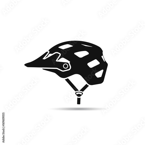 Bicycle Enduro helmet. All mountain helmet. Vector Icon 