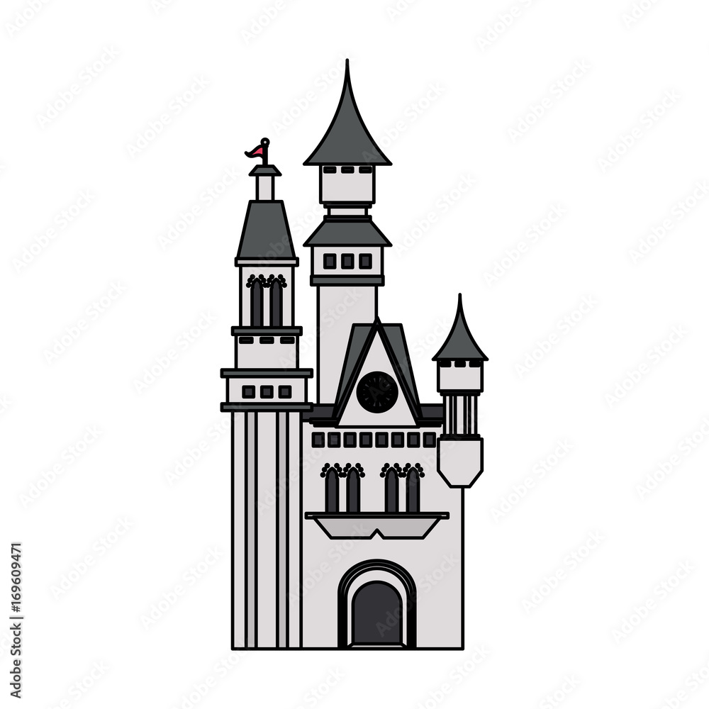 Fototapeta premium big white castle icon image vector illustration design 