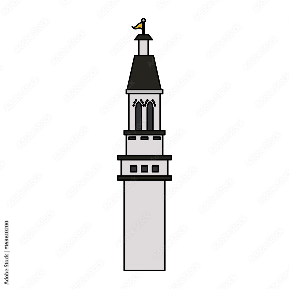 white castle tower icon image vector illustration design 