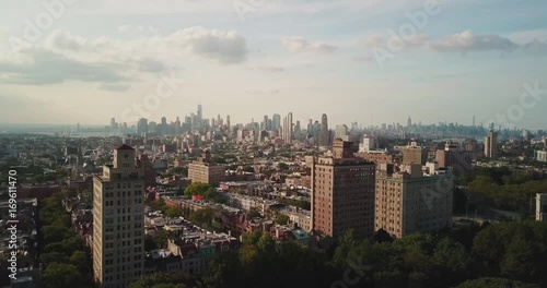 aerial shot of NYC skyline from prospec tpark photo
