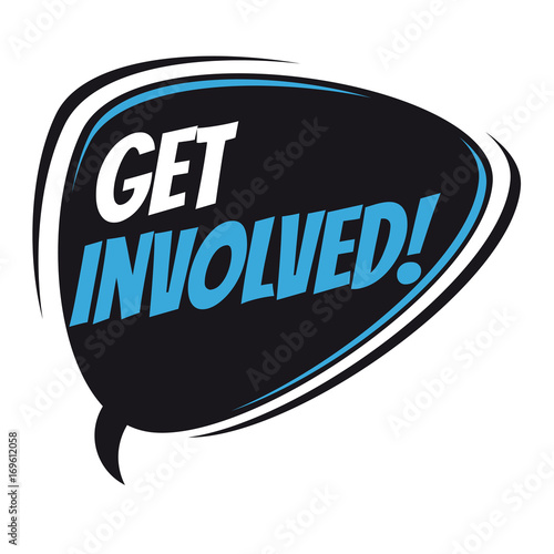 get involved retro vector speech balloon